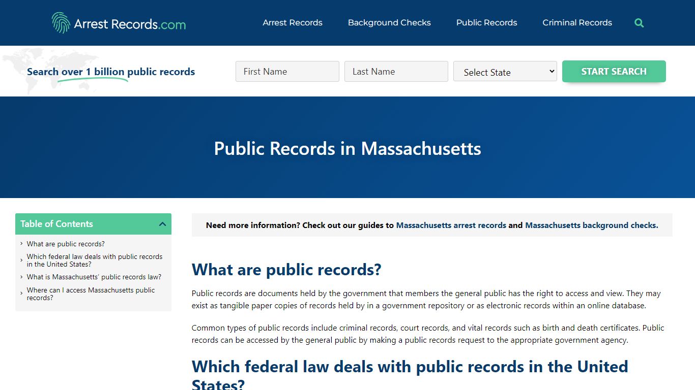 Massachusetts Public Records - Arrest Records.com